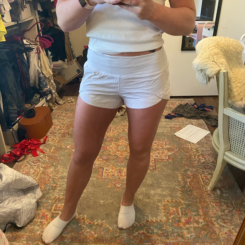 Lululemon White running shorts
